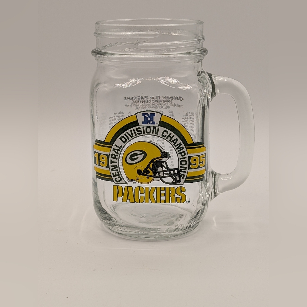 Green Bay Packers 1995 Central Division Champions Glass Mug NFL Football 🏈